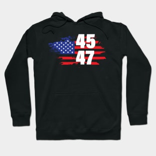 45 47 Trump Vintage USA Flag 2024 Hoodie